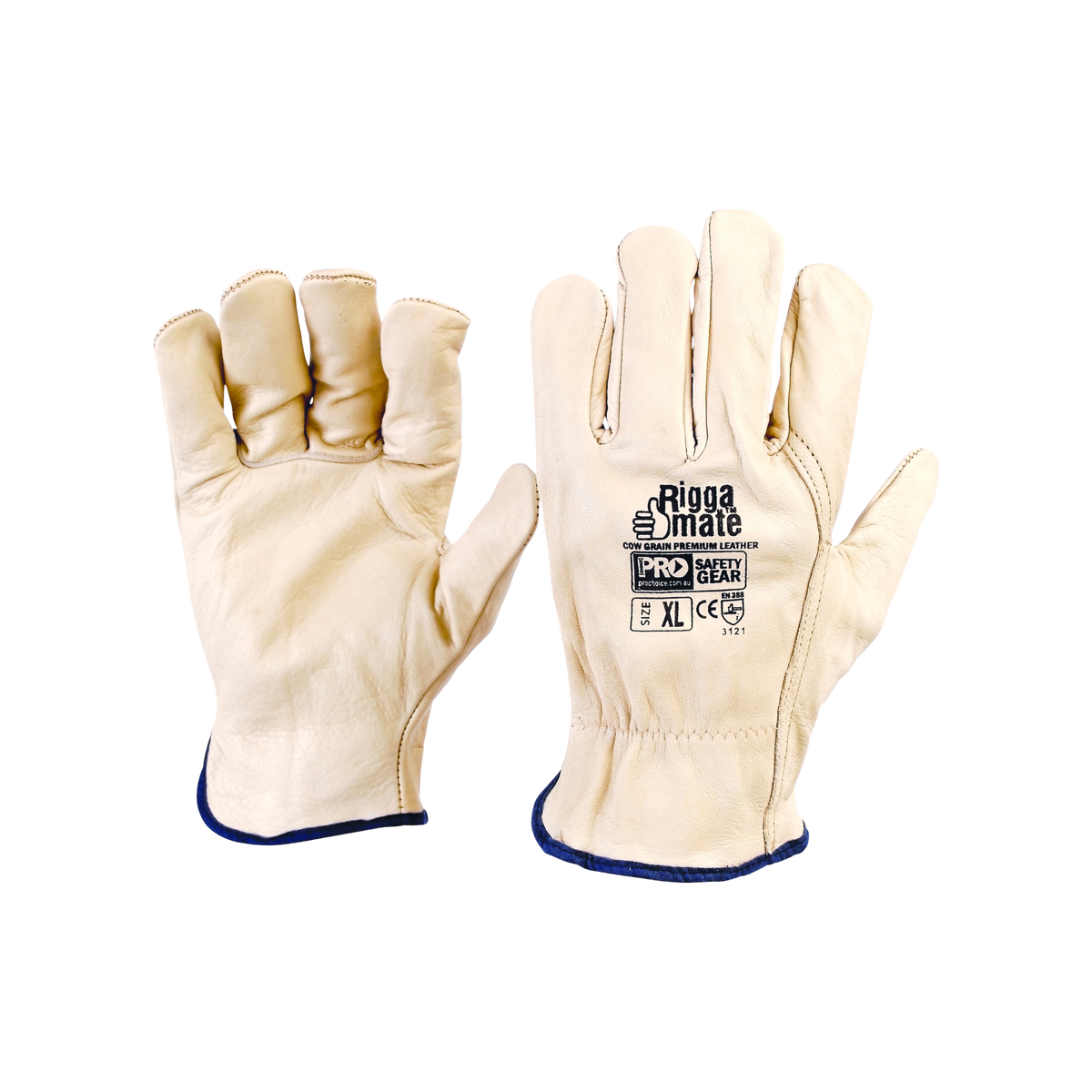 Riggamate Beige Premium Cowgrain Gloves