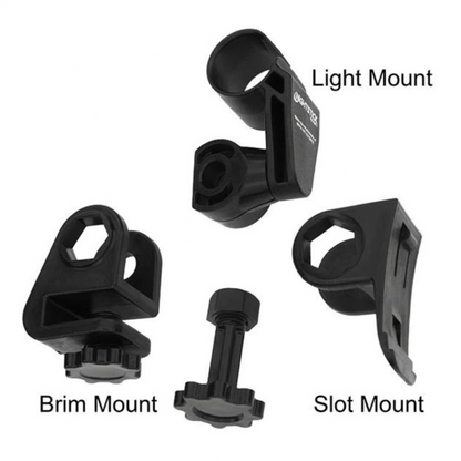 Multi-Angle Helmet Mount for Accessory Slot or Brim