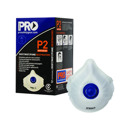 Dust Masks P2+Valve - Box of 12